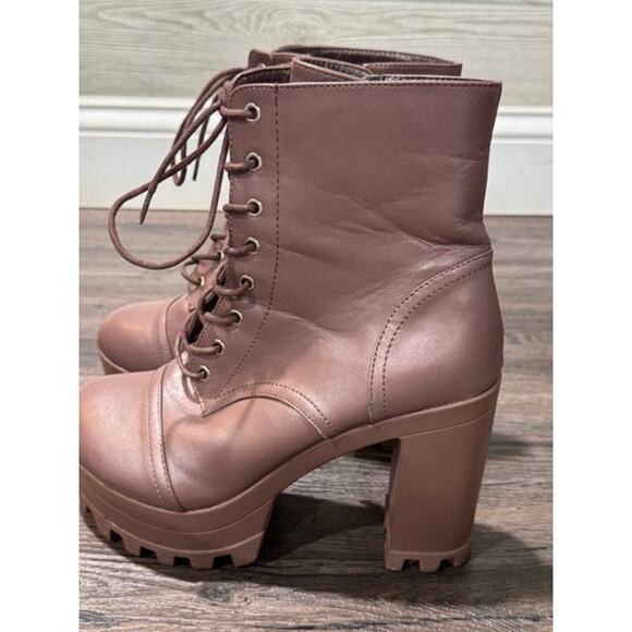 Cape Robbin Women’s Brown Lace-Up Chunky Heel Platform Combat Boots Size 9 - Picture 6 of 6